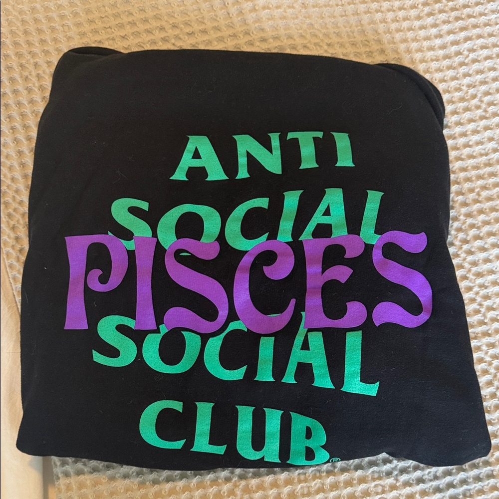 Anti Social Social Club Black Hoodie with Green and Purple Pisces release! - Picture 2 of 2